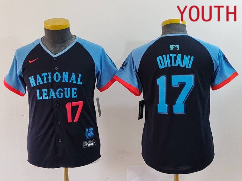 Youth Los Angeles Dodgers 17 Ohtani Blue All star 2024 Nike MLB Jersey style 4